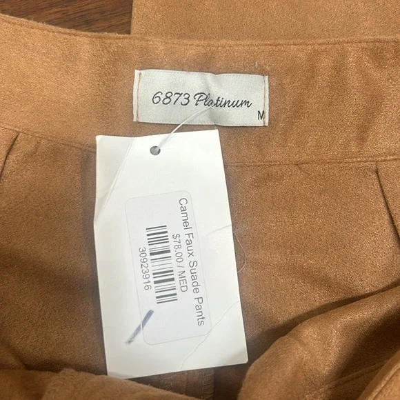 Nwt camel faux suede flare trousers - Picture 4 of 6